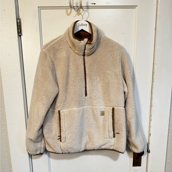 Carhartt Tan and Cream Fleece Pullover - Picture 2 of 5